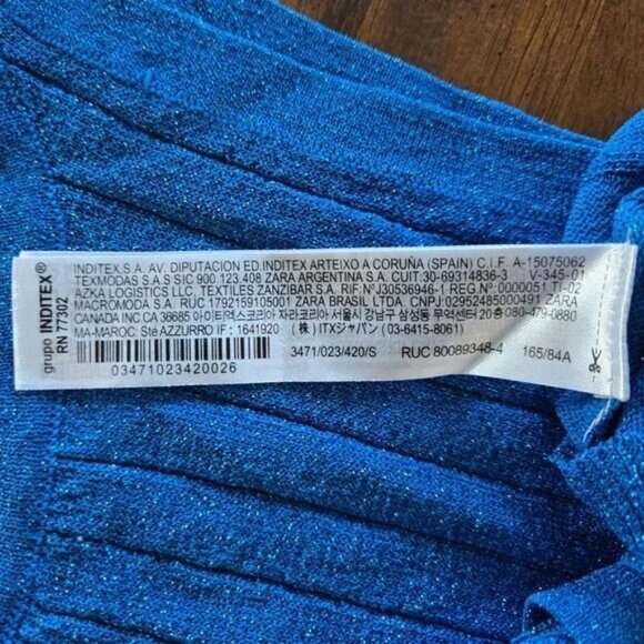 Women's Ribbed Blue Knit Tank Top - Picture 4 of 5